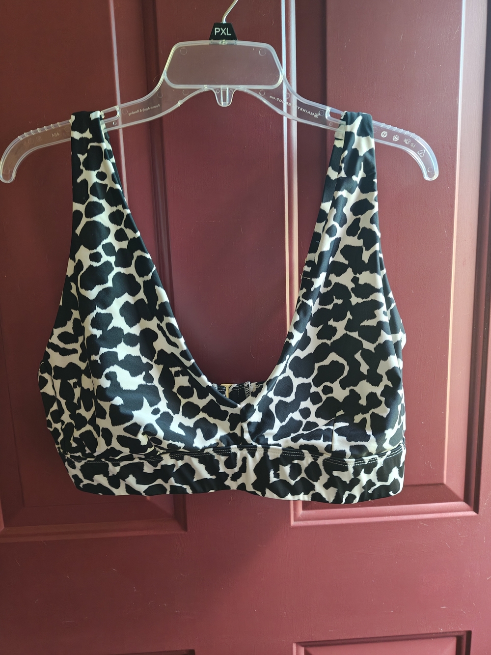 Time and Tru Black & White Animal Print Bikini Top With Catalina Black Bottoms